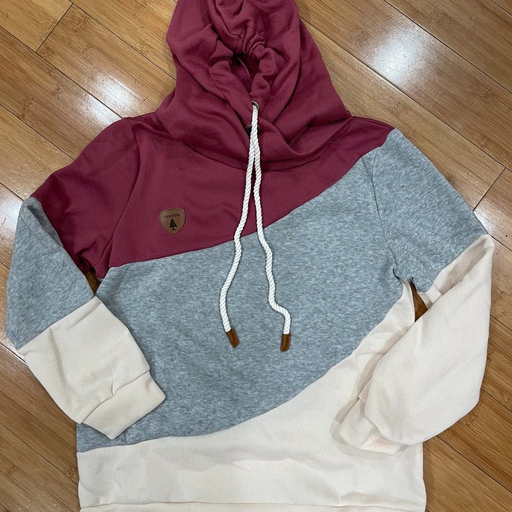 Women Casual Stripe Hooded Sweatshirt